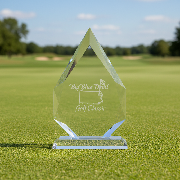 Custom Etched Meridian Crystal Golf Award – Diamond Design - Tournamentshowroom.com