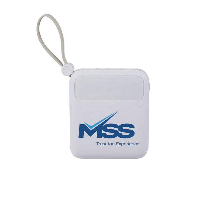 Custom Logo PWR Boost Portable Power Bank with Charging Cables 20W PD 10,000mAh