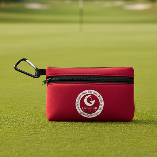 Custom Logo Golf Neoprene Ditty Bag with Carabiner - Tournamentshowroom.com