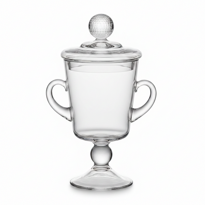 Custom Logo Etched  10" Unique Mouth-blown Crystal Golf Award - Tournamentshowroom.com
