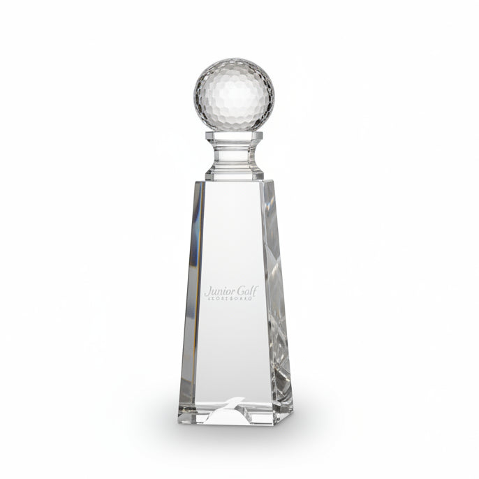 Gate Tower Optical Crystal Etched Golf Award-Tournamentshowroom.com