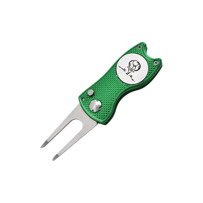 Custom Logo TiTUS® Steel Golf Divot Tool with Alloy Handle & White Ball Marker