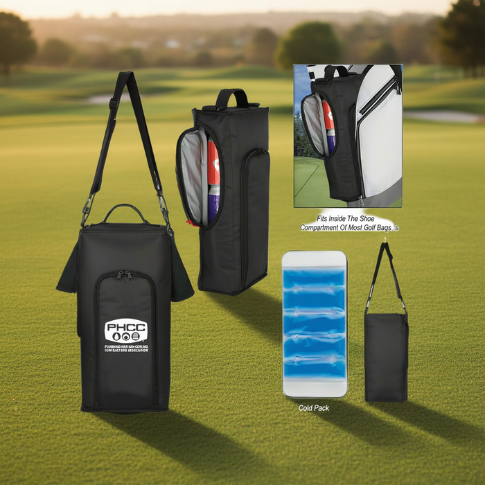 Custom Logo 9 Can Golf Cooler Bag with Ice Pack