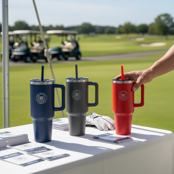 Golf PINNACLE RECYCLED TRAVEL TUMBLER WITH STRAW 40OZ - Tournamentshowroom.com