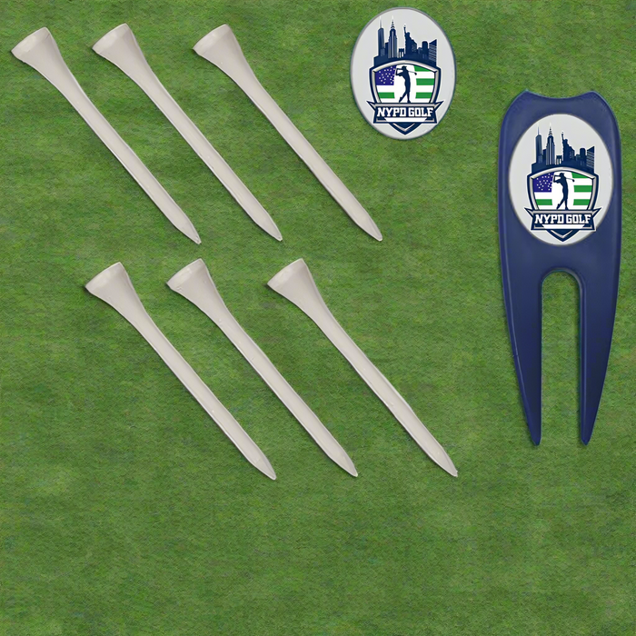 Golf Pack Divot Tool and Ball Marker with 6 Tees