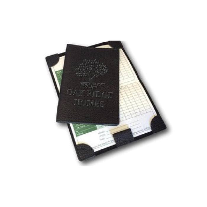 Custom Bi Fold Genuine Leather Golf Score Card Holder (Debossed/ 1 Side)