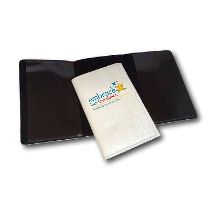 Custom 4-color Logo Tri-Fold Leather Golf Scorecard Holder