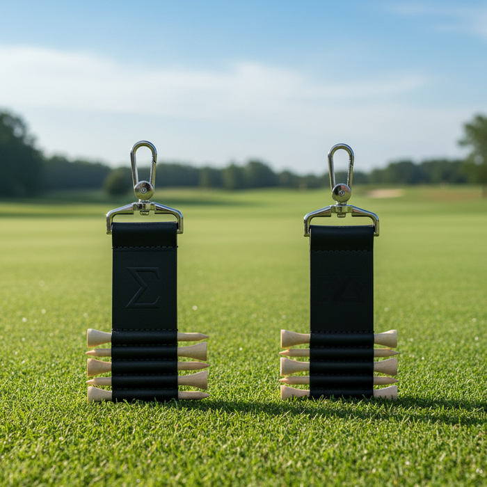 Custom Logo Cutter and Buck Bamboo Recycled Golf Tee Keychain Set