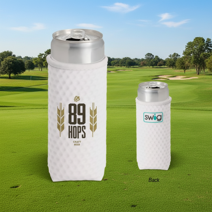 Custom Logo 12 Oz Swig Life Golf Ball Slim Drink Coolie