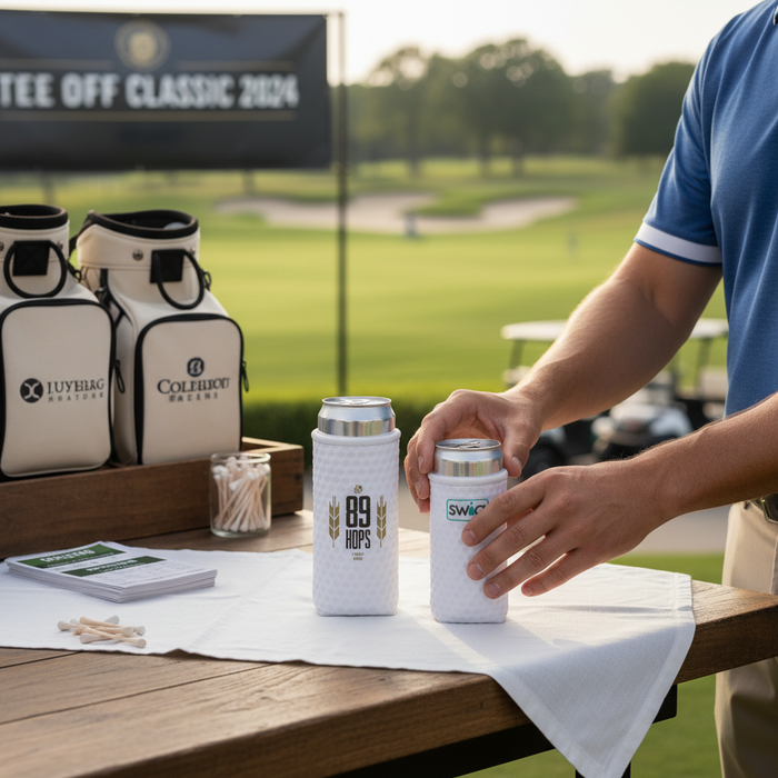 Custom Logo 12 oz Swig Life Golf Ball Slim Can Coolie