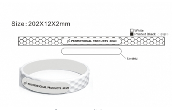 Custom Logo - Golf Ball Style Silicone Bracelet - Tournamentshowroom.com
