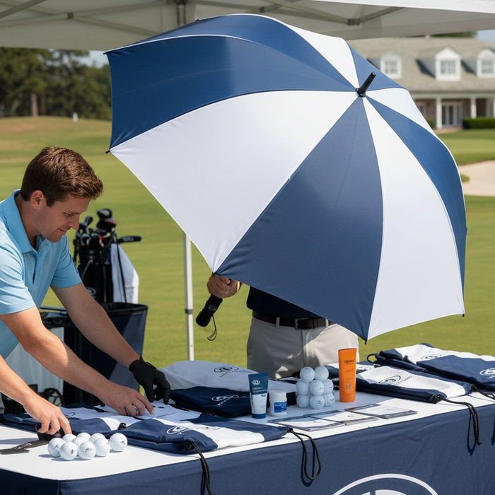 Custom Logo 58" Recycled Golf Umbrella with Auto Open