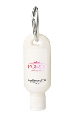 Custom Logo  1 Oz SPF 30 Clip On Sunscreen with Carabiner - Tournamentshowroom.com