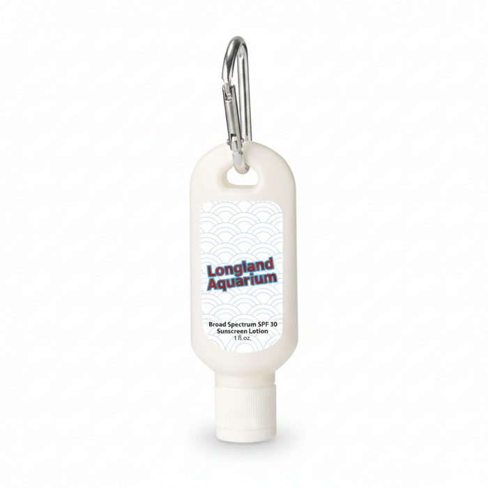 Custom Logo  1 Oz SPF 30 Clip On Sunscreen with Carabiner - Tournamentshowroom.com