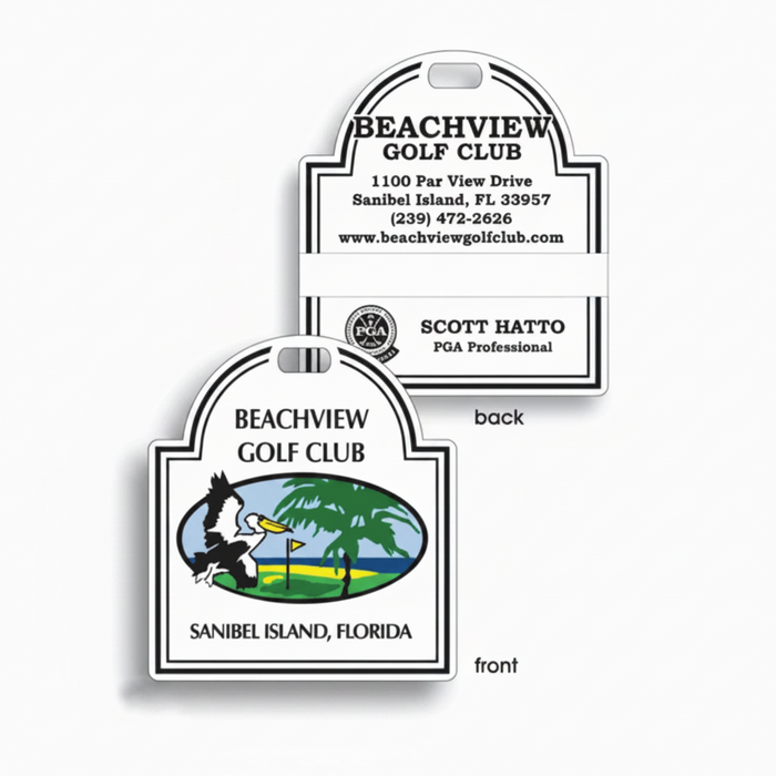 Custom Logo Plastic Club Bag Tag with Personalization