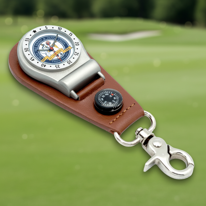 Custom Logo Pocket Watch with Belt Clip & Mini Compass