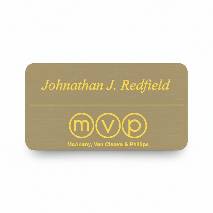 Custom Logo Rectangle Name Badge Printed - Tournamentshowroom.com
