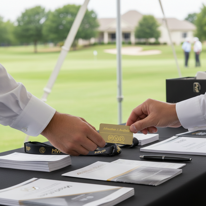 Custom Logo Rectangle Name Badge Printed - Tournamentshowroom.com