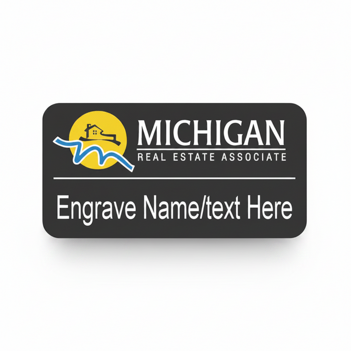 Custom Logo Standard Engraved Name Badge - Tournamentshowroom.com