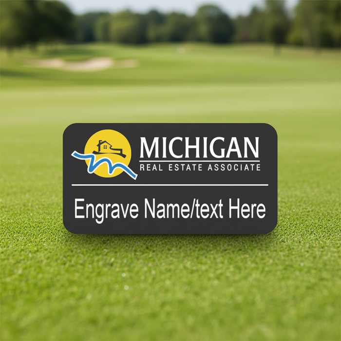 Custom Logo Standard Engraved Name Badge - Tournamentshowroom.com