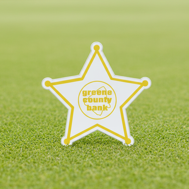 Custom Logo Star Name Badge for Golf Tournament Events - Tournamentshowroom.com