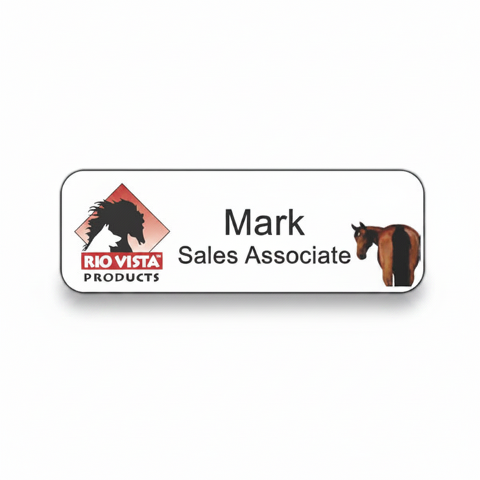 Custom Logo Golf Plastic Name Badge with Full-Color Print - Tournamentshowroom.com