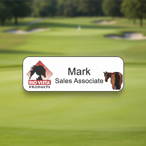 Custom Logo Golf Plastic Name Badge with Full-Color Print - Tournamentshowroom.com