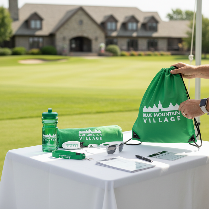 Custom Logo Golf Drawstring Backpack Sport Set