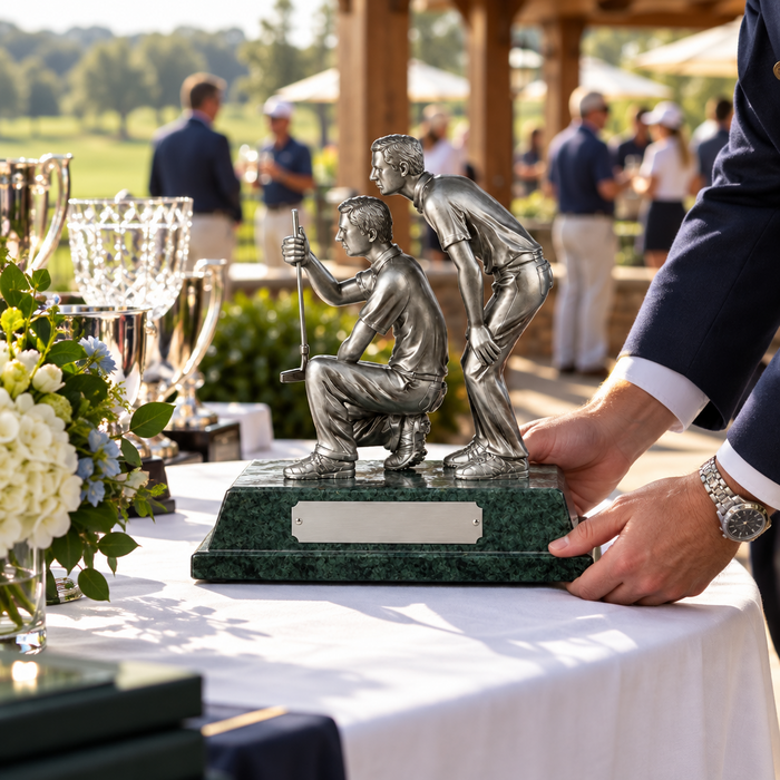 Antique Silver Large Partner Golf Award