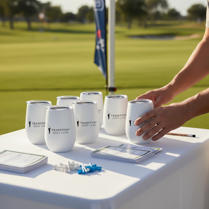 Custom Logo 10 oz Vacuum Insulated Golf Cup with Lid