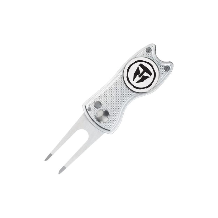 Custom Logo TiTUS® Steel Golf Divot Tool with Alloy Handle & White Ball Marker