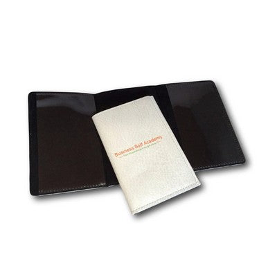 Custom 4-color Logo Tri-Fold Leather Golf Scorecard Holder