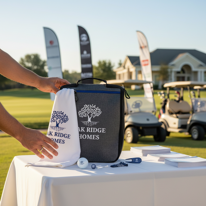 Custom Logo Golf Shoe Caddy Gift Kit with Towel & Accessories