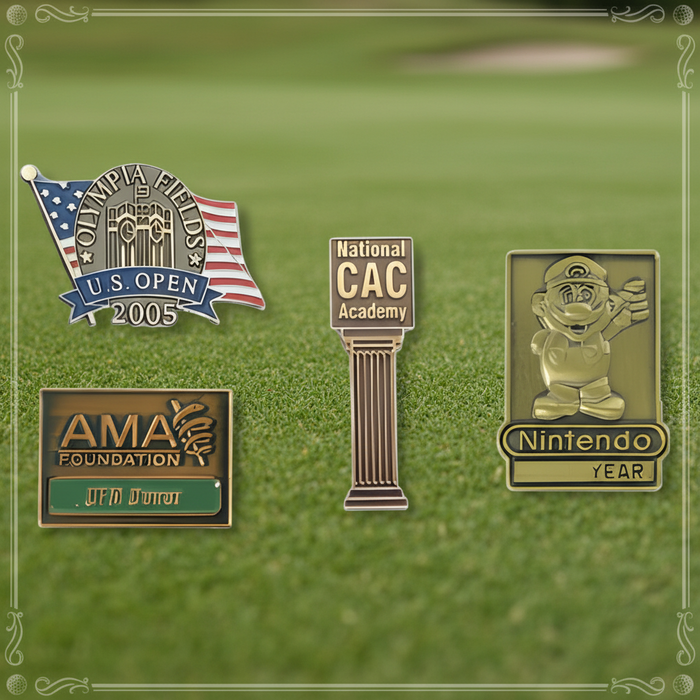 Custom Logo Antique Finish Golf Lapel Pins