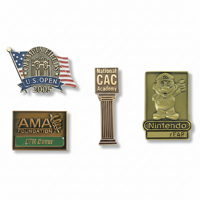 Custom Logo Antique Finish Golf Lapel Pins – Die-Struck Metal