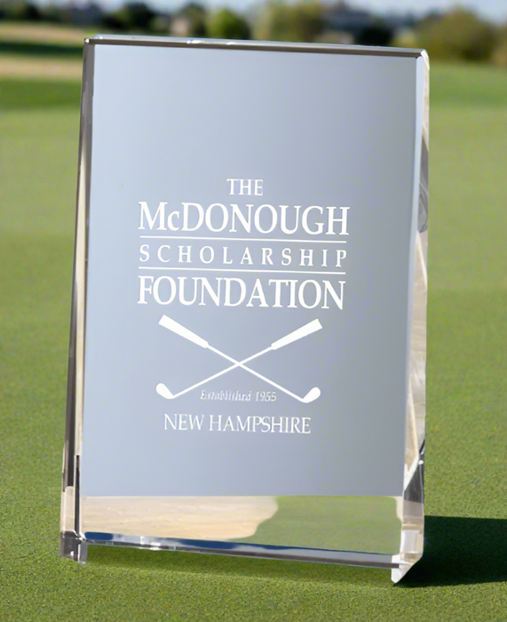 Vertical Wedge  Optical Crystal Custom Logo Golf Award - Tournamentshowroom.com