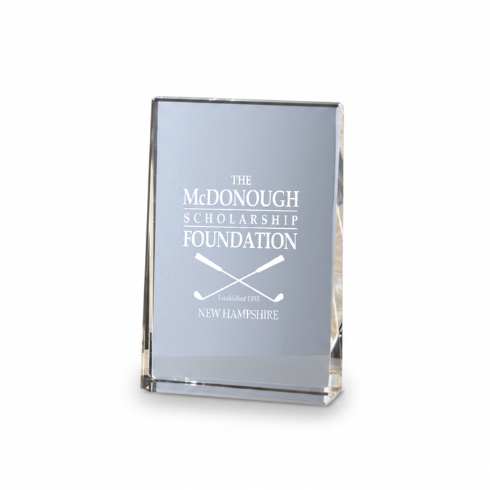Custom Logo Vertical Wedge  Optical Crystal Golf Award