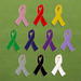Custom Awareness Ribbon Lapel Pin with gold-plated soft enamel for charity golf tournaments and awareness events.