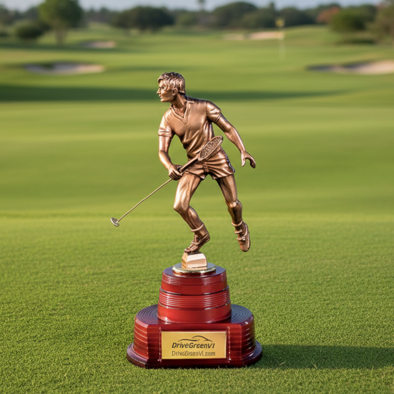 Custom Logo 14-inch Action Award Trophy for golf tournament champion and corporate event recognition