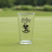 Custom logo 16 oz craft beer glass with branded imprint for golf tournaments and events
