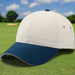 Custom Logo 2-Tone Cotton Twill Sandwich Golf Cap with embroidered logo for golf tournament giveaways.