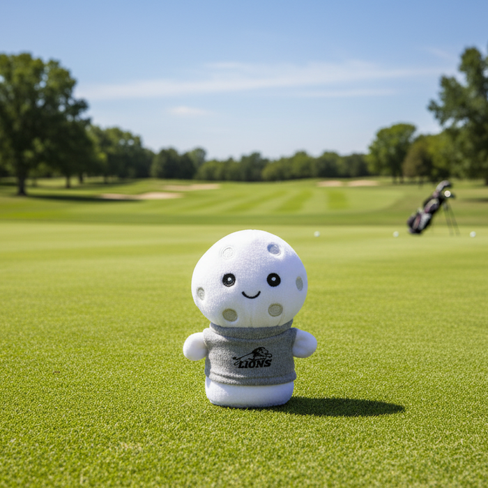 Custom Logo Chelsea Teddy Bear Sporties stuffed plush with RPET shirt for golf tournament giveaways and corporate promotions.