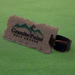 Custom Logo chiseled stone golf bag tag with laser-etched logo for golf tournaments and promotional giveaways.