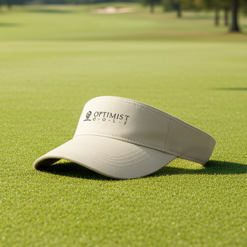 Custom Logo Classic Cotton Twill Golf Sun Visor with embroidered logo for golf tournament giveaways.