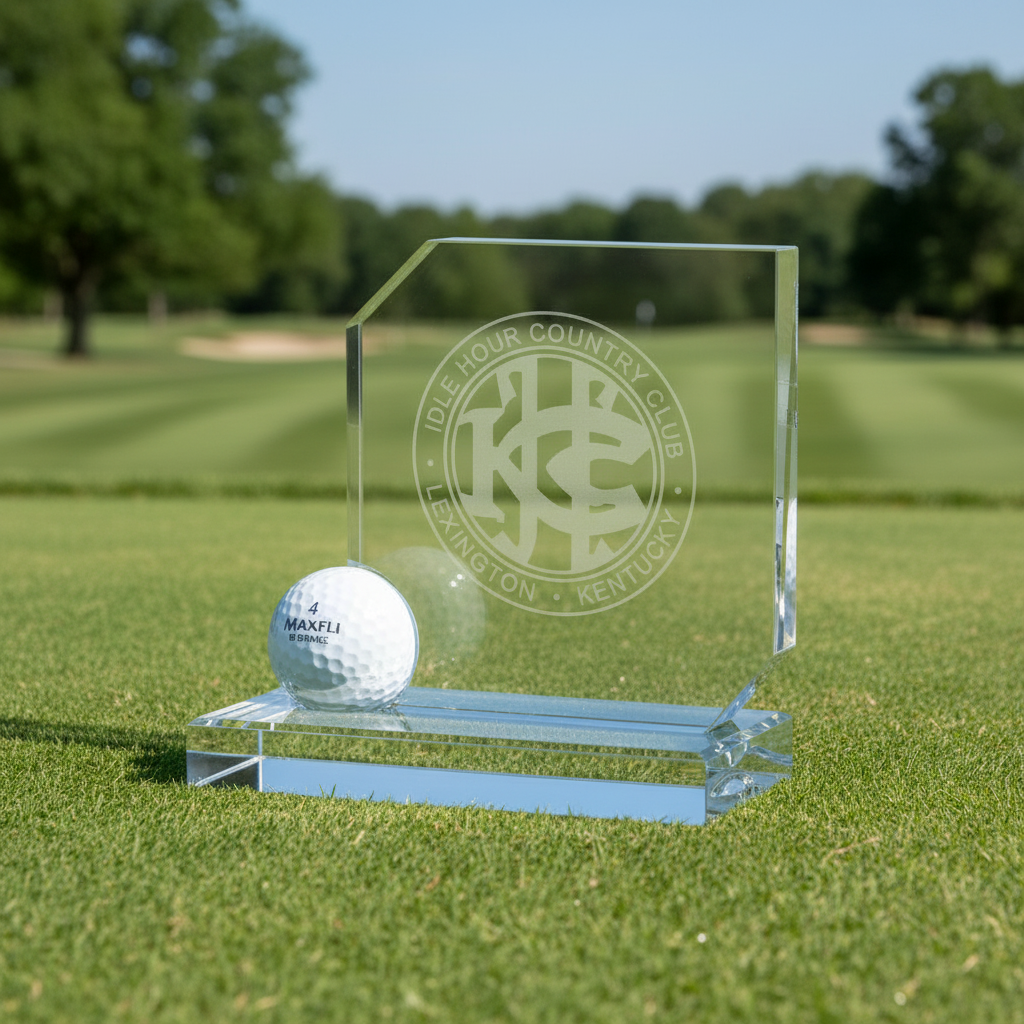 Custom Logo Commemorative Golf Medal Award with full-color imprint for golf tournament winners and participants.