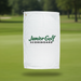 Custom logo 16x25 cotton golf towel with branded imprint for tournaments