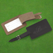 Custom Logo Cowhide Leather Golf Bag Tag with buckle strap for golf tournaments, club members, and corporate golf gifts.