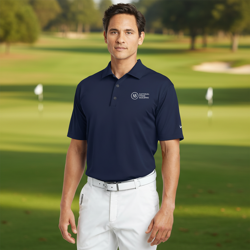 Custom Logo Embroidered Nike Tech Basic Dri-FIT Polo with company logo for golf tournaments, corporate apparel, and promotional events.