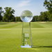 Custom Logo Engraved Sport Ball Crystal Golf Award with rotating crystal golf ball for golf tournament awards.