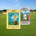 Custom Logo Etched Metal Golf Bag Tag with genuine leather strap for golf tournaments and corporate golf events.